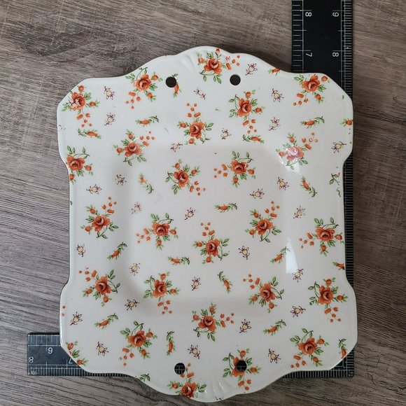 Floral Porcelain Serving Relish Tray Marked MM Made in Japan Missing Wood Handle - Picture 9 of 10